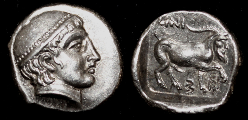 Ainos Diobol Greece 474-479 BC fine silver replica coin Ainos Diobol Greece 474-479 BC fine silver replica coin